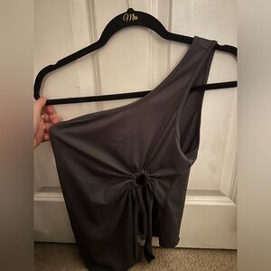 SHEIN One-Shoulder Charcoal Dress